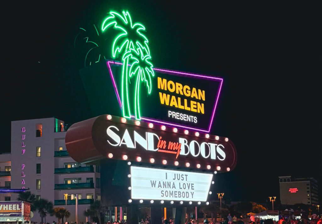 Neon Sand in my Boots sign