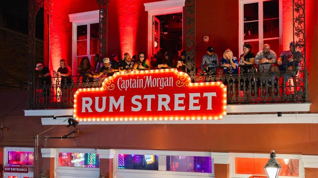Captain Morgan Rum Street illuminated signage for experiential activation