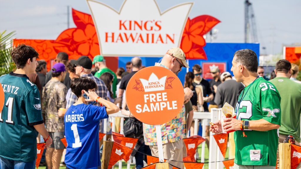 King’s Hawaiian experiential activation with branded crown arch and fan engagement