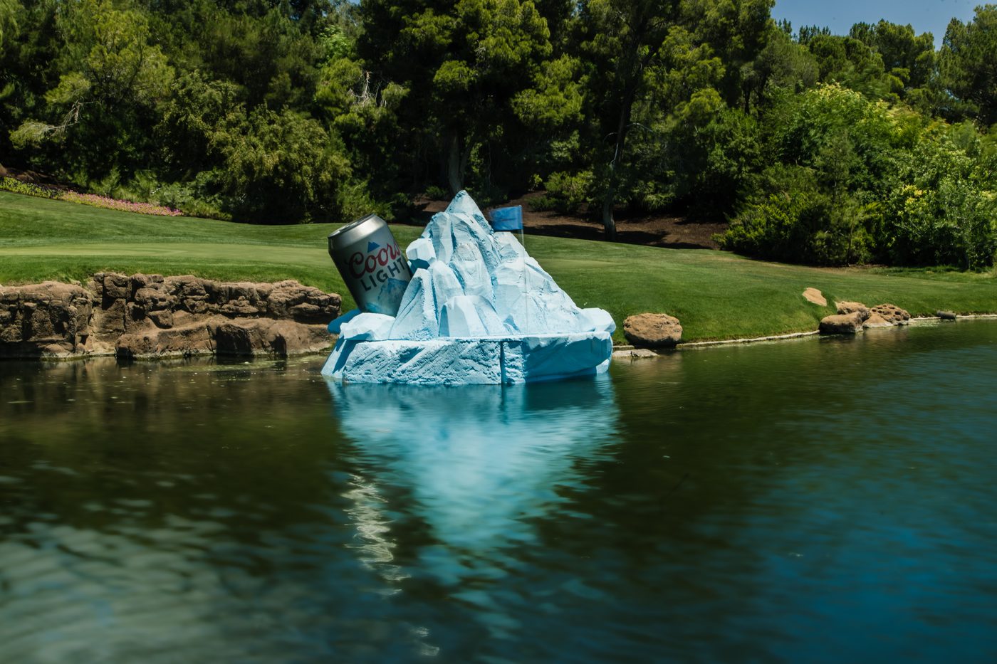 Coors Light floating iceberg fabrication on water by Steadfast Displays