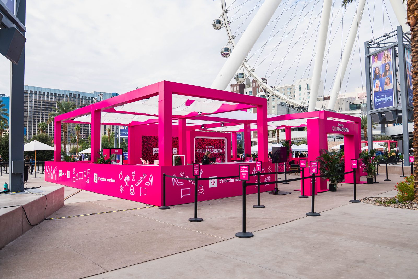 T-Mobile Club Magenta outdoor activation, designed and fabricated by Steadfast Displays