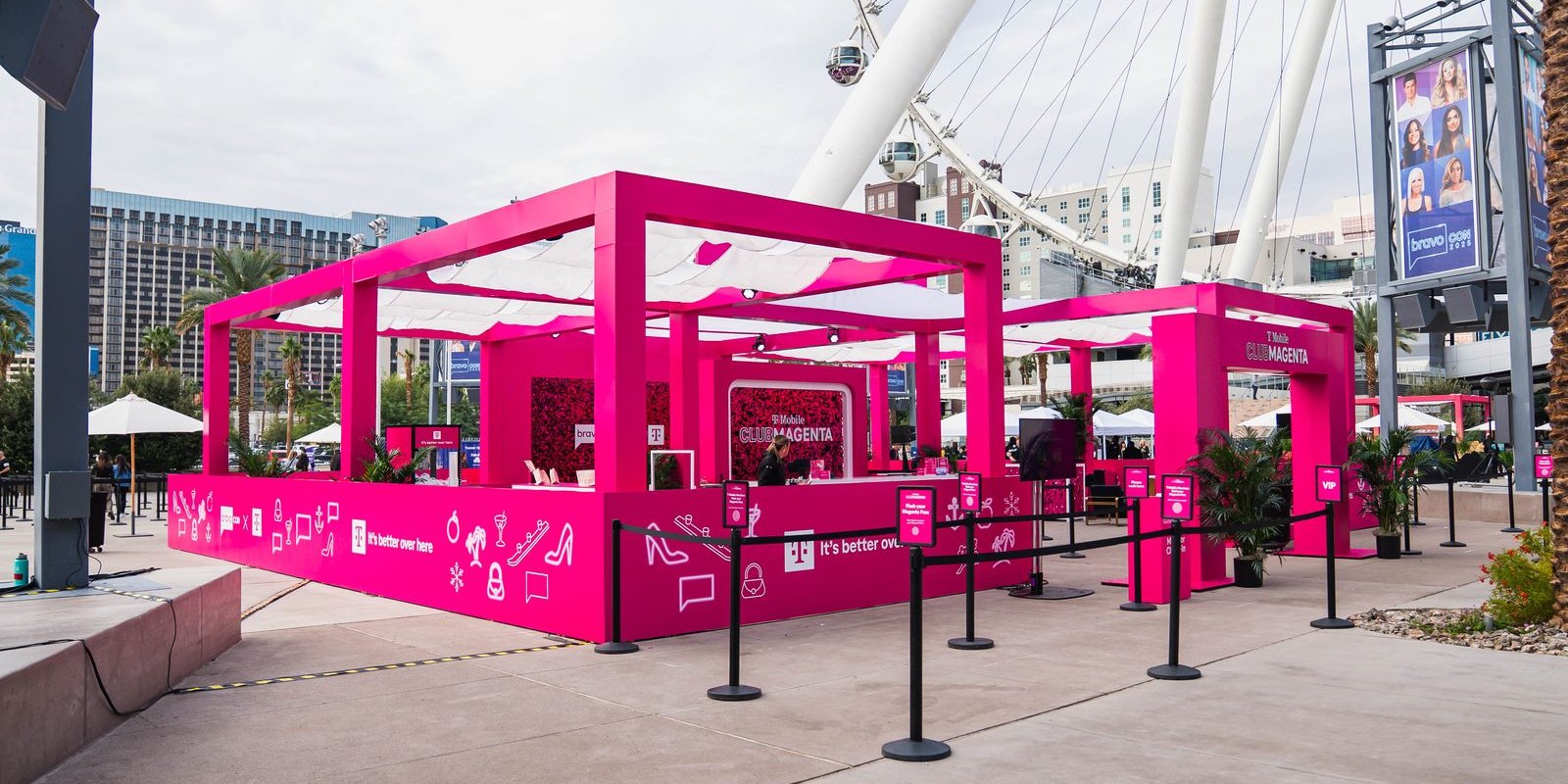 T-Mobile Club Magenta as built at BravoCon, Las Vegas — same angle